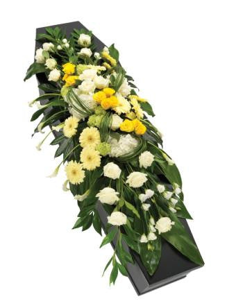 Yellow and White Casket Spray (Regular)