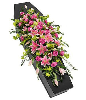 Pink Rose and Lily Casket Spray (Regular)